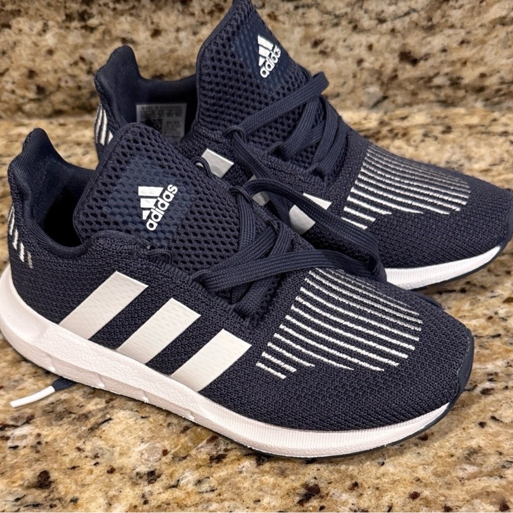 Adidas Kids Dark Blue and White Sneakers